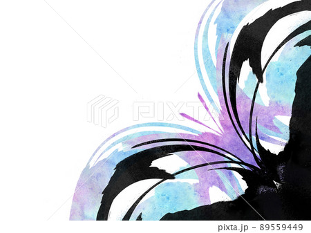 バタフライ 蝶 シルエット 墨絵 水墨画 背景 テクスチャの写真素材