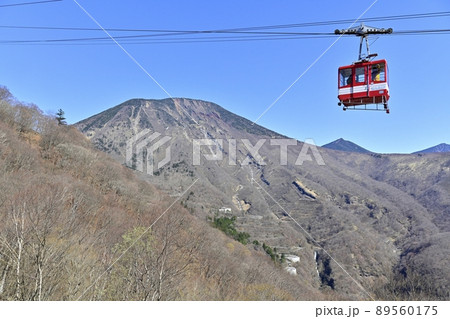 明智平から男体山とロープウェイを望む 89560175