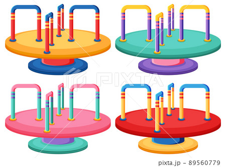 Children roundabout playground cartoon 89560779