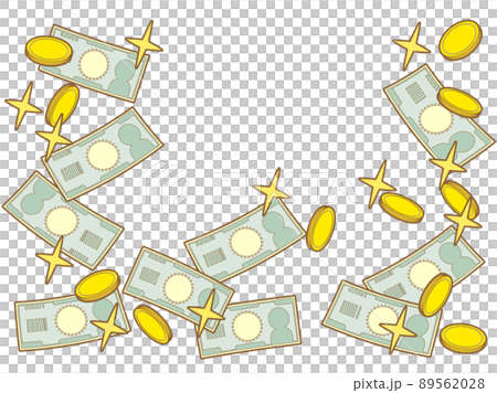 Glittering bills and gold coins (with main line) 89562028