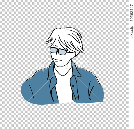 メガネをかけた男性のイラスト メガネをかけた男性のイラスト 89562347