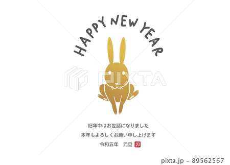 2023年 卯年 年賀状 うさぎのイラスト 2023年 卯年 年賀状 うさぎのイラスト 89562567