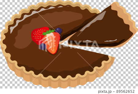 Chocolate tart with cut cake 89562652