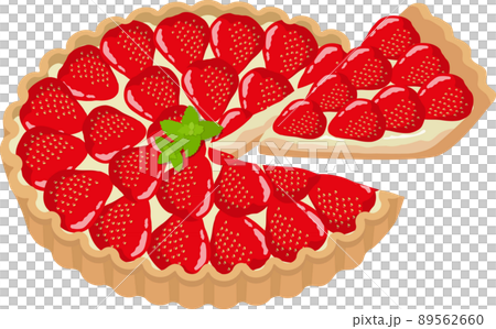 イチゴタルト カットケーキ付きのイラスト素材 [89562660] - PIXTA