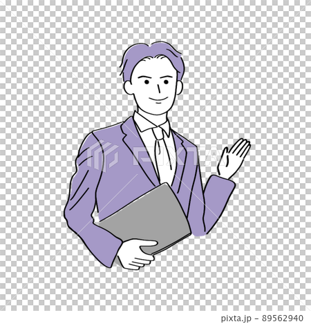 資料を持って案内している男性イラスト 資料を持って案内している男性イラスト 89562940