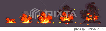 Explosion of bomb, rocket hit blast Explosion of bomb, rocket hit blast 89563493