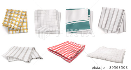 Folded napkins, kitchen towels or tablecloths Folded napkins, kitchen towels or tablecloths 89563508