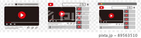 Youtube app template frames vector set. Youtube app template frames vector set. 89563510