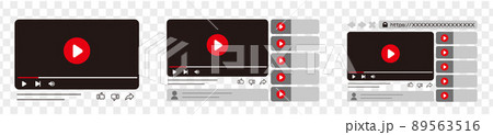 Youtube app template frames vector set. 89563516