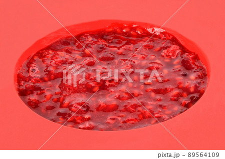 Freeze fruit smoothie in silicone mold. Side view. High resolution photo. 89564109