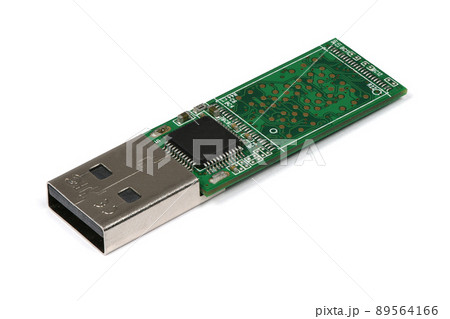 Disassembled flash drive on a white background. 89564166