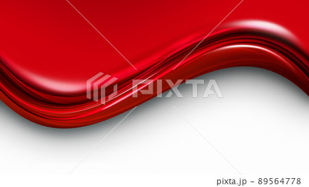 3D Red Paint Wave on White 89564778