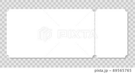 Ticket or lottery mockup. Blank entry card for event, concert, movie, museum, festival, theater, exhibition isolated on transparent background 89565765
