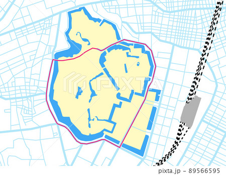 イラストマップ「皇居周辺」（皇居周遊ランニングコース） 89566595