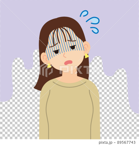 疲れたスウェットを着た女性_線なし 疲れたスウェットを着た女性_線なし 89567743