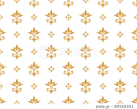 Flower geometric pattern. Seamless background. White and gold ornament Flower geometric pattern. Seamless background. White and gold ornament 89568301
