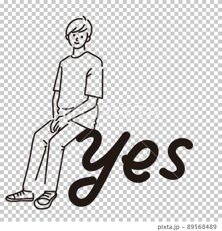 Yes Sit young male vector illustration Yes Sit young male vector illustration 89568489