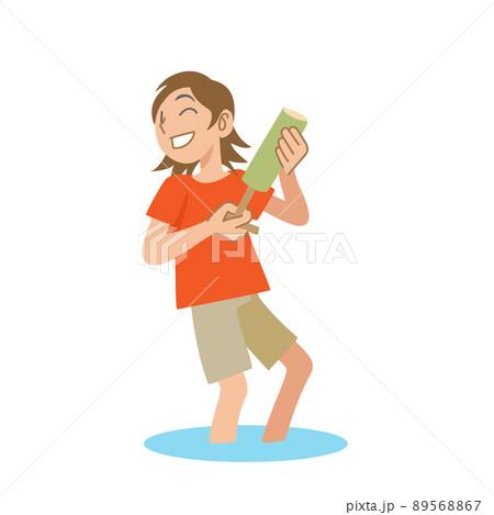 水鉄砲で遊ぶ子供 水鉄砲で遊ぶ子供 89568867