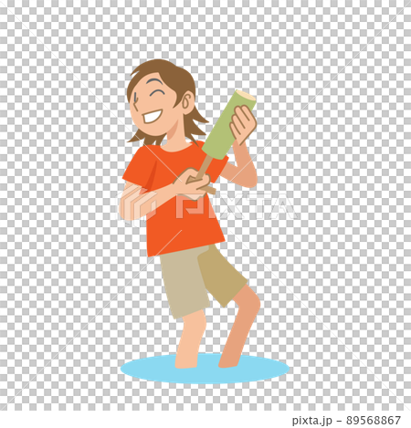 水鉄砲で遊ぶ子供 水鉄砲で遊ぶ子供 89568867