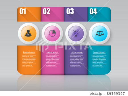 Infographic design vector and marketing icons can be used for workflow layout, diagram, annual report, web design. Business concept with 4 options, steps or processes. 89569397