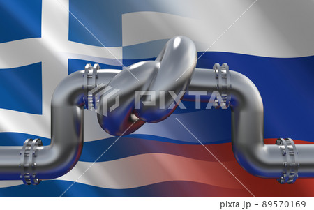 Energy sanctions against Russia. Conceptual 3D illustration 89570169