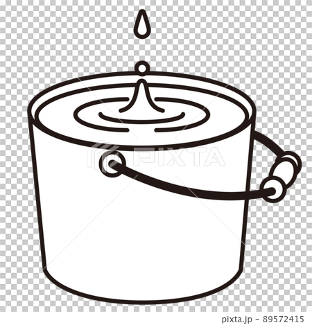 bucket full of water clipart black