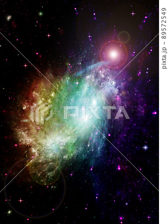 galaxy in a free space. 3D rendering 89572549