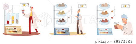 Soil analysis and earth pollution or structure control. Scientist measuring ground levels status metaphor 89573535