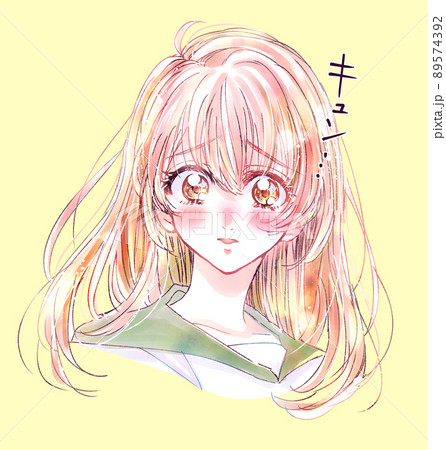 恋するセーラー服の女子学生　文字　漫画表現 89574392