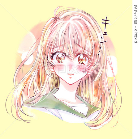 恋するセーラー服の女子学生　文字　漫画表現 89574393