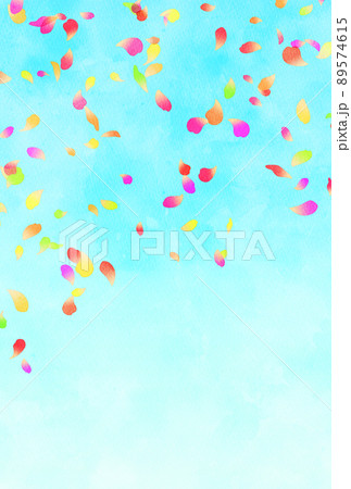 背景素材_水彩_花吹雪_カラフル 89574615