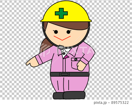 働く女性作業員 指さし確認 下 働く女性作業員 指さし確認 下 89575322