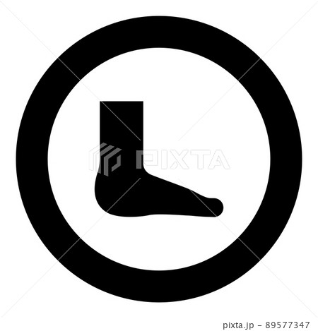 Foot care concept human ankle sole naked icon in circle round black color vector illustration image solid outline style 89577347