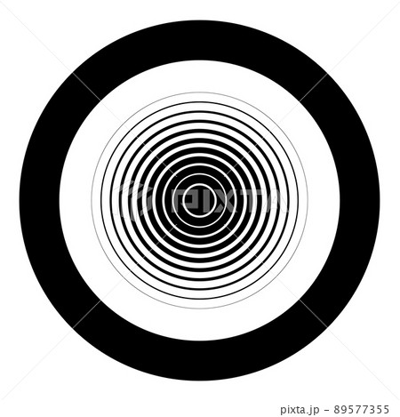 Radio wave wireless icon in circle round black color vector illustration image solid outline style 89577355