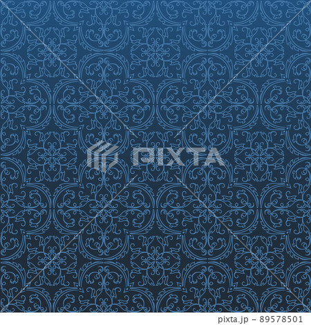 Seamless Damask Background Pattern Design and Wallpaper Made of Turkish Texture Ceramic Tiles in Vector 89578501