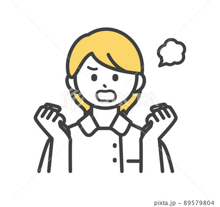 医療従事者の表情とジェスチャーのイラスト素材 89579804