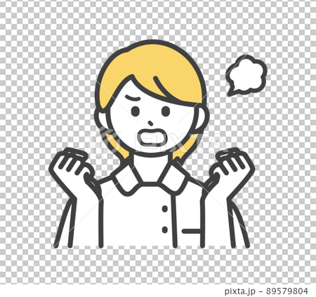 医療従事者の表情とジェスチャーのイラスト素材 89579804
