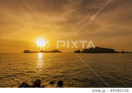島 海 日没 89580158