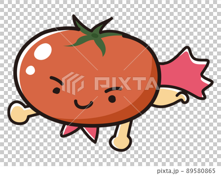 トマトのヒーローキャラクターのイラスト トマトのヒーローキャラクターのイラスト 89580865