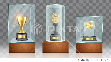 Glass trophy awards mockup crystal prize showcase 89581857