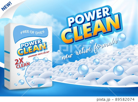Powder laundry detergent advertising vector illustration Powder laundry detergent advertising vector illustration 89582074