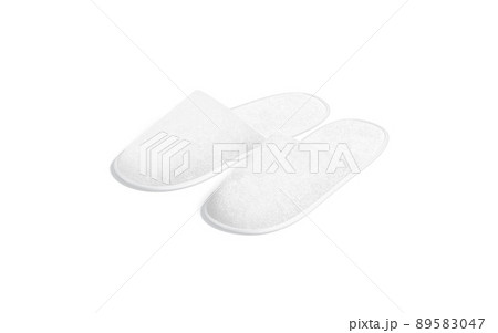 Blank white home slippers mockup, side view 89583047