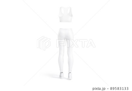Blank white women sport uniform mockup, back view 89583133
