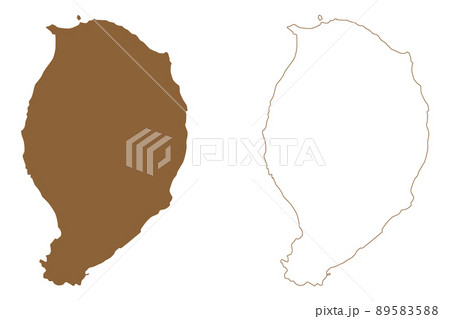 Corvo island (Azores Archipelago, Portugal, Portuguese Republic) map vector illustration, scribble sketch Ilha do Corvo map 89583588