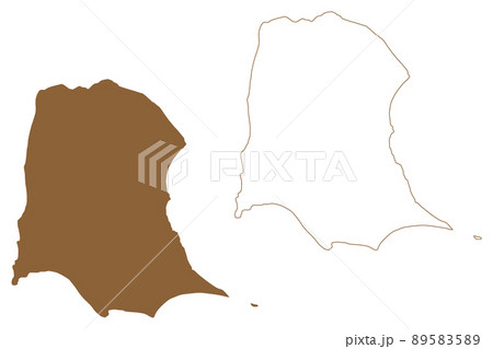 Corisco island (Republic of Equatorial Guinea) map vector illustration, scribble scribble sketch Mandj map 89583589