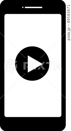 スマートフォン 動画再生 アプリ 白黒 シルエット アイコンのイラスト素材 5671 スマートフォン 動画再生 アプリ 白黒 シルエット アイコンのイラスト素材 5671