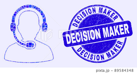 Blue Distress Decision Maker Seal and Radio Operator Mosaic 89584348