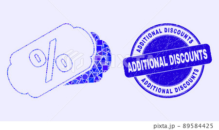 Blue Scratched Additional Discounts Stamp Seal and Percent Tags Mosaic Blue Scratched Additional Discounts Stamp Seal and Percent Tags Mosaic 89584425
