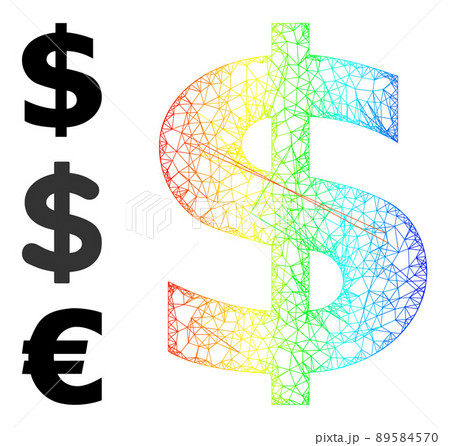 Spectrum Gradient Network Mesh Dollar Symbol Icon 89584570