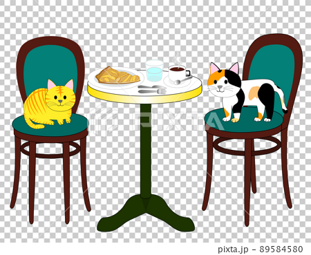 cat under the table clipart